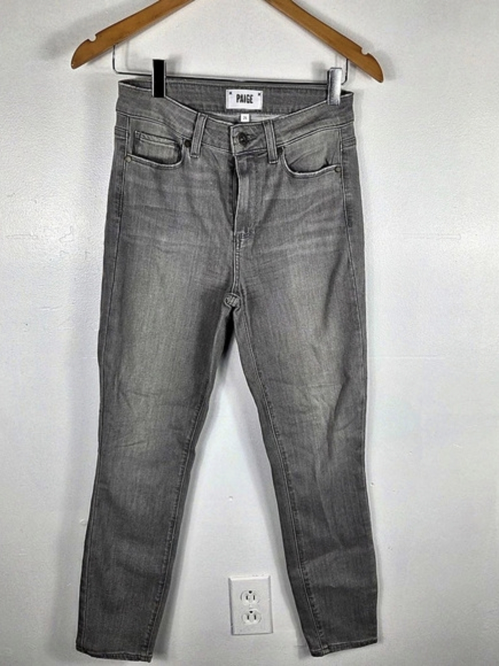 PAIGE Skinny Gray Jeans Waist 26